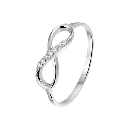 Zilver Gerhodineerde Ring infinity zirkonia 1325095 16.00 mm (50)