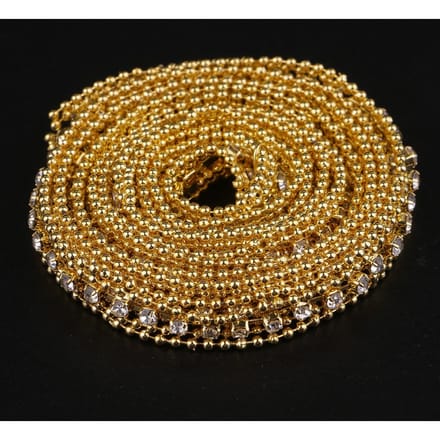 1 Yard Crystal Bead Strass Lint Trim Chain voor Naaien Craft Decor 1 yard goud