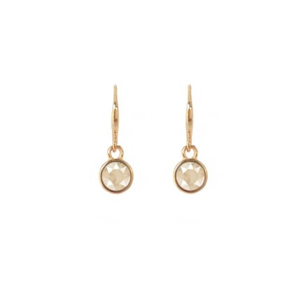 Oorhangers Ivory cream midi - champagne - Swarovski - verguld