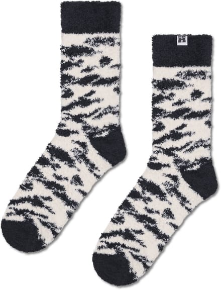 Happy Socks Fluffy Zebra Sock - unisex sokken - wit - Unisex - Maat: 36 - 40