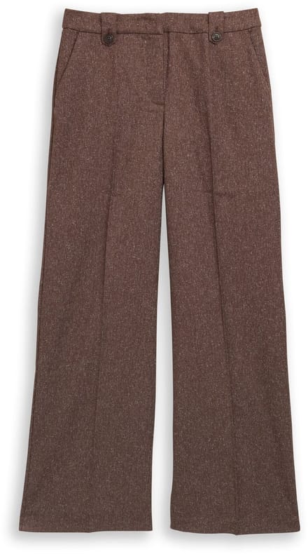 Tom Tailor - TTLEA WIDE broek in gemêleerde look - Maat 44/32 - dark pecan brown structure