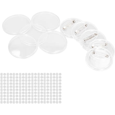 Kit de Fabrication de Badges Vierge 100 Ensembles 25 mm Transparent Résistant à l'Usure Fabrication Exquise Set de Machine à Badges Bouton pour DIY white