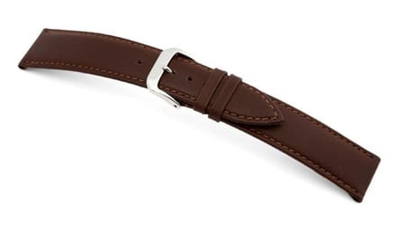 Lederband Arezzo 16mm mokka, glad