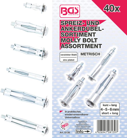 BGS Assortiment spreid-/ankerpluggen 40 delig