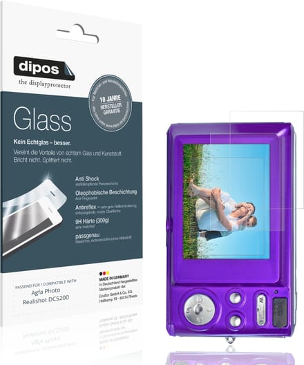 dipos – 2x Matte Pantserfolie geschikt voor Agfa Photo Realishot DC5200 | 9H Screenprotector