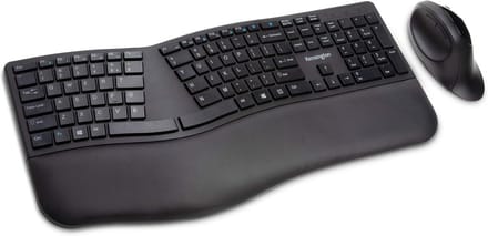 Ergonomisch draadloos toetsenbord en muis zwart