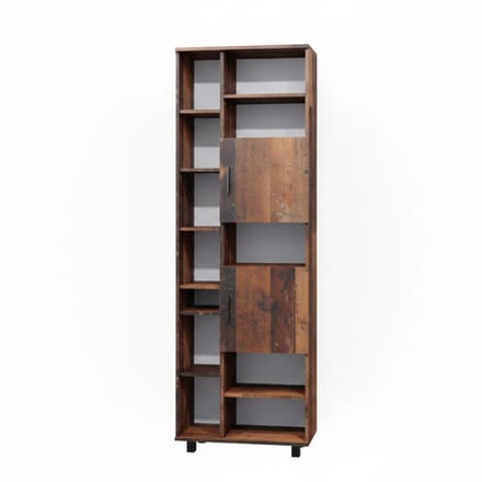 Vicco Ilias Badkamerkast – 60 x 190 cm met deuren en open vakken Eiken rustiek