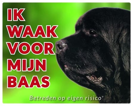 Newfoundlander Waakbord - Ik waak voor mijn baas
