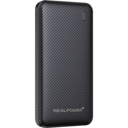 RealPower Powerbank 10000 mAh Quick Charge, USB PD USB-A, USB-C Zwart