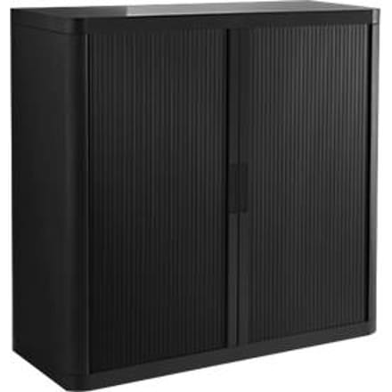 Roldeurkast - B 1100 x D 415 x H 1040 mm - zwart/zwart