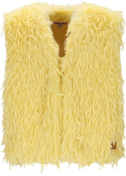 NONO - Kath Long Hair Fur Gilet light lemon - Light Lemon - Maat 110-116