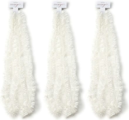 Inge Christmas Goods Kerstslinger - 3x - guirlande - wit - 270 cm - folie slingers