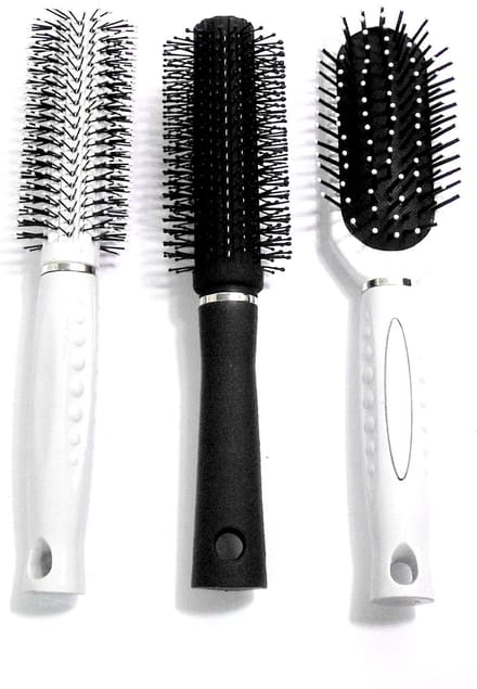 3x Haarborstels groot 2x wit 1x zwart set