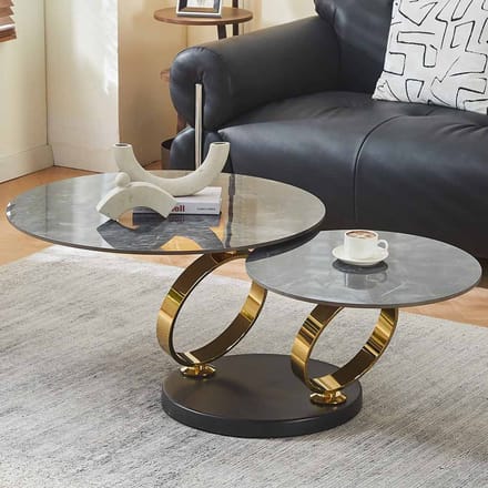 Milton & Oldbrook Salontafel Draaibaar Liverno Marmerlook Zwart