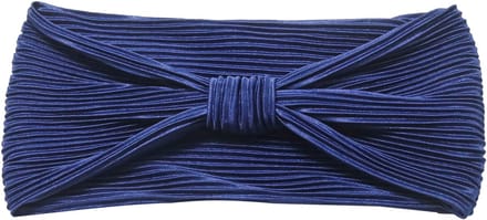 Emilie collection - haarband - blauw - Satijn - Plissé - strik