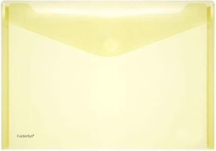 Enveloptas Foldersys A4 PP dwars transp geel A4 Velcro Envelop Geel