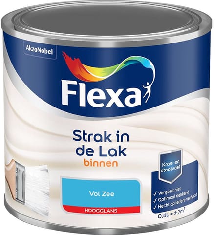 Flexa - Strak In De Lak Binnenlak Hoogglans - Vol Zee - Mengverf - 500 Ml