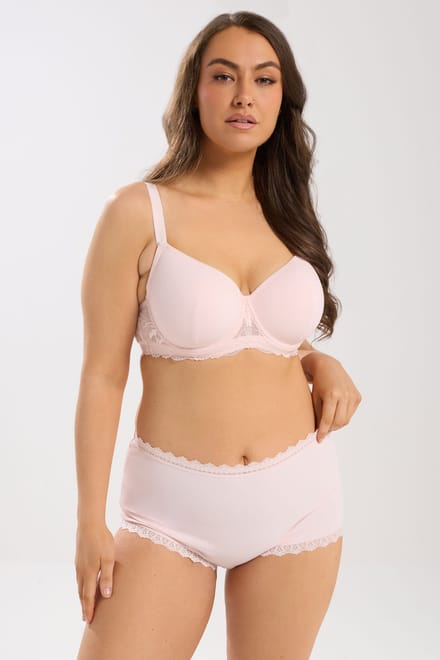 Yours Roze Zachte Geribbelde Bh Met Beugel Size 85B