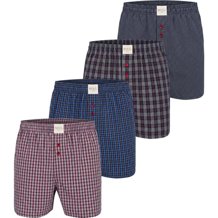 Phil & Co Heren Wijde Boxershorts Mulitpack 4-Pack Geruit - Maat 3XL