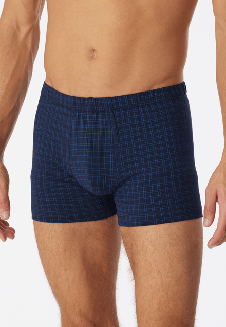 SCHIESSER Cotton Casuals boxer (1-pack) - heren shorts donkerblauw geruit