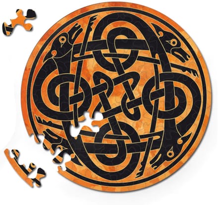 Honden - Dubbelzijdige Ronde puzzel in hout - 88 stukjes