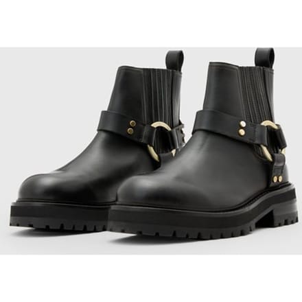 AllSaints Maddie Biker Boot Black/warm Brass Größe: 36 | Stiefel Outlet | Damen | Schwarz