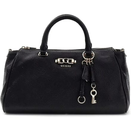 GUESS handtas schoudertas Anise Box Satchel Black Logo zwart