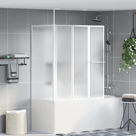 vidaXL - Badscherm - Mat - 120 - x - 70 - x - 137 - cm - Aluminium