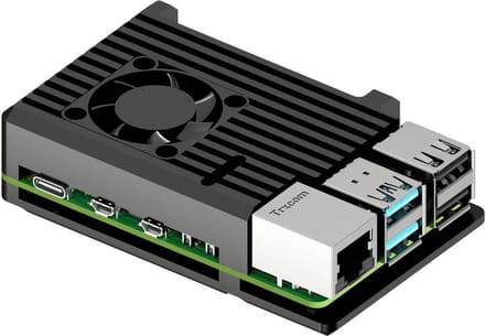 Joy-it Armor Case BLOCK ACTIVE SBC-behuizing Geschikt voor serie: Raspberry Pi® Incl. actieve koeler Zwart