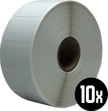 DULA Zebra kompatible Etiketten, 32 mm x 19 mm, Weiß, Permanent, Kern 25 mm, 10 Rollen, 2000 Etiketten pro Rolle