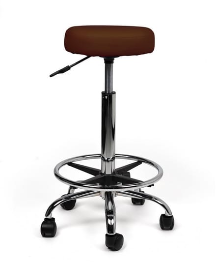 Tabouret Bruin - Hoog, Met voetring