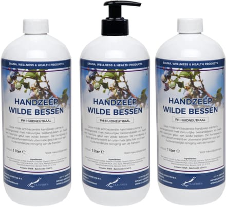 Handzeep Wilde Bessen 1 liter - met gratis pomp - set van 3 stuks