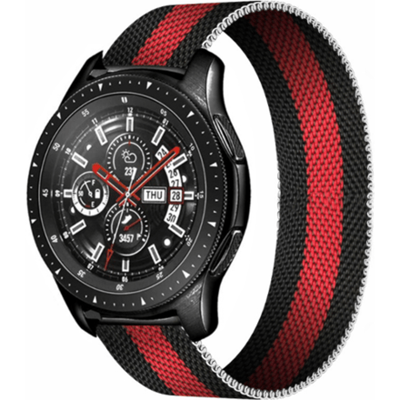 Strap-it® Samsung Galaxy Watch siliconen / leren bandje 45mm / 46mm - zwart  + glazen screen protector