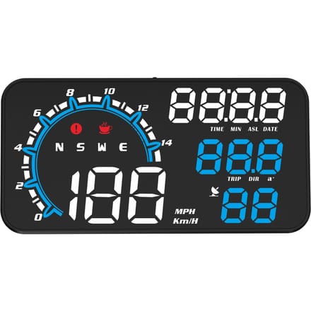 Slimme Head-Up Display, 5,5-inch Universele GPS Head-Up Display met Weergave van Snelheid, Hoogte, blauw