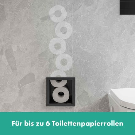 Hansgrohe XtraStoris Original - Ingebouwde toiletpapierdispenser, mat zwart 56058670