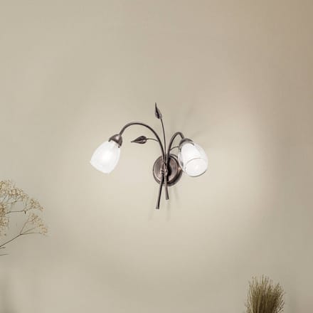 ONLI Wandlamp Liliana, 2-lamps, zwart, roodgoud, metaal