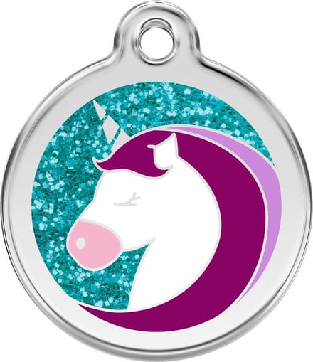 Red Dingo hondenpenning 38 mm eenhoorn glitter
