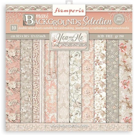 Stamperia - Maxi Background You and Me 12x12 Inch Paper Pack (SBBL114)