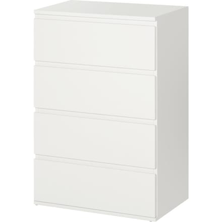 4goodz Moderne Ladenkast met 4 Greeploze Laden 40x60x80 cm - Wit