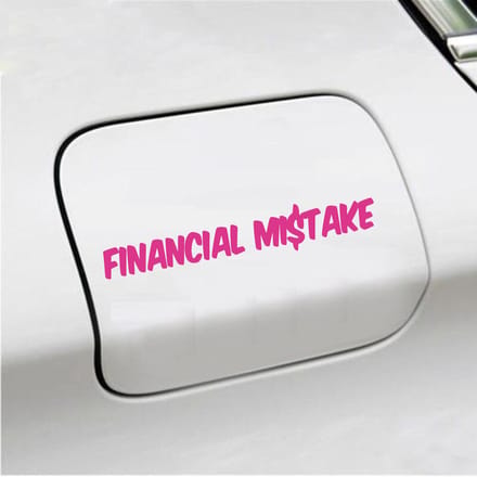 Bumpersticker - Financial Mistake - 4,1 X 25 - Roze