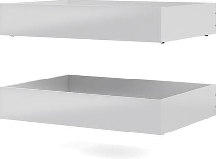 Nada bed 2 bedlades breedte 94 cm, wit hoogglans.
