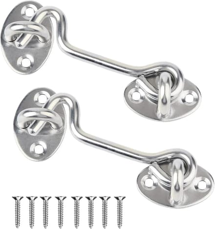Hook en Eye Lock - 2pcs RVS Cabin Hook Deurslot - Zware Duurzame Haaksluiting met Schroeven voor Deur Poort Raam