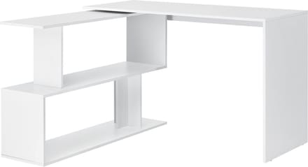Hoekbureau met open kast Arendal 120x50x76,5 cm wit