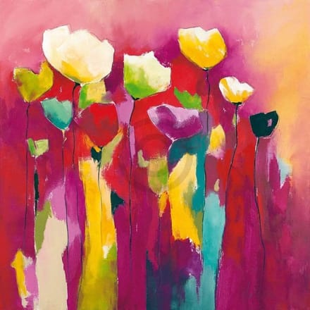 Kunstdruk Anne L, Strunk - Townflowers I 98x98cm