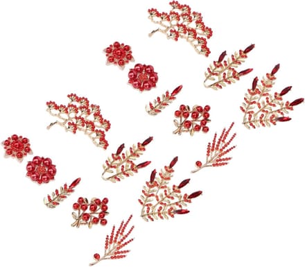 Bloemknoppen Versieringen - Knoppen Legering - Sieraden Maken - Elegant Bloemontwerp - 16 Stuks - Rood
