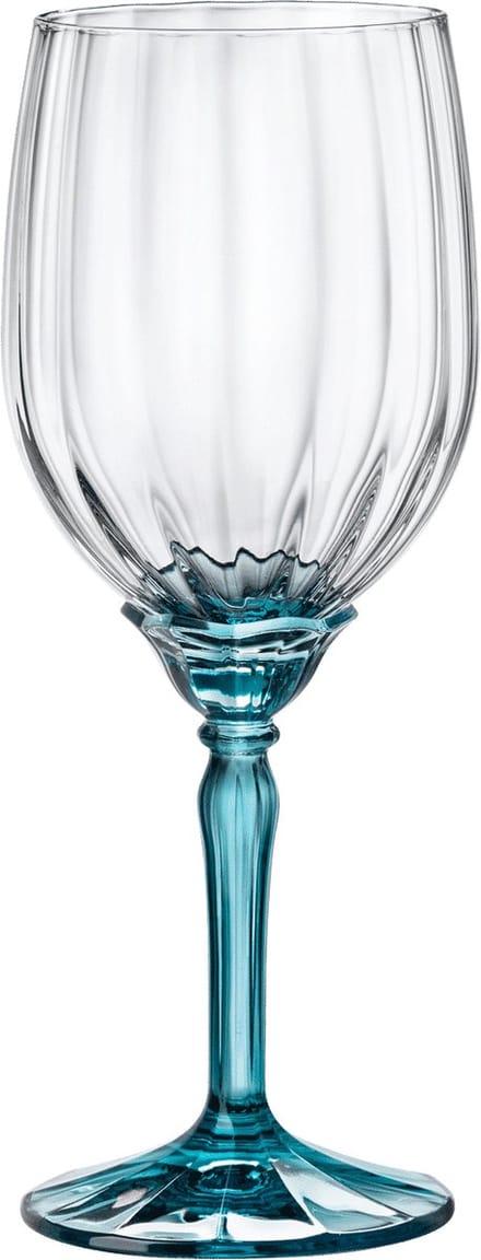 Bormioli Rocco Florian Wijnglazen 38 cl / 380 ml Blauw | Set van 4 Stuks | Geschikt voor Rode Wijn | Glas | Vaatwasserbestendig | Voor Thuis en Horeca