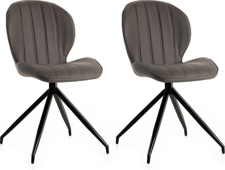 WAYS. – Kunstleren eetkamerstoelen – Mouse – Stevige metalen vierpoot – Modern design – 2 stuks