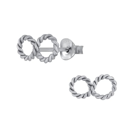 Joy|S - Zilveren infinity oorbellen - rope twisted - 10 x 5 mm