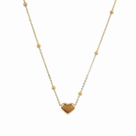 WeLoveSilver - ketting - chirurgisch staal - hartje - 20 cm