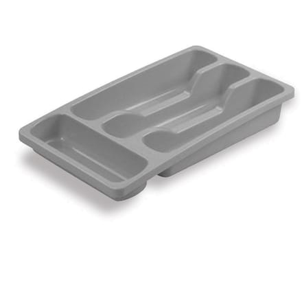 Curver bestekbak 4 vakken S - 33x20x6 cm - lichtgrijs
